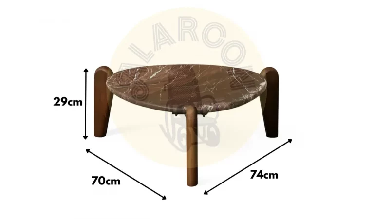 Mesa de Centro Madera de Mango y Marmol 70x74x29 Cm - IXIA (2)