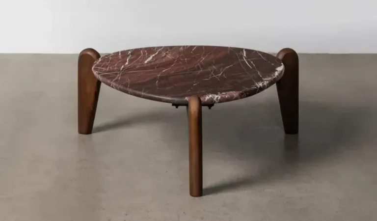 Mesa de Centro Madera de Mango y Marmol 70x74x29 Cm - IXIA (4)