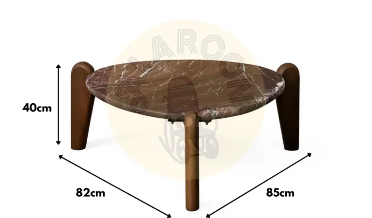 Mesa de Centro Madera de Mango y Marmol 82x85x40 Cm - IXIA (2)