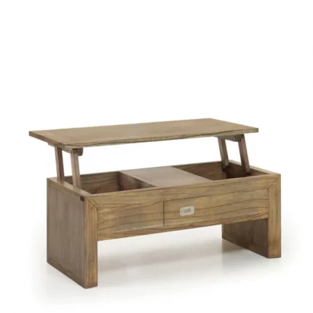 Mesa de Centro Merapi 2 Cajones Top Elevable de Madera de Mindi - Moycor (2)