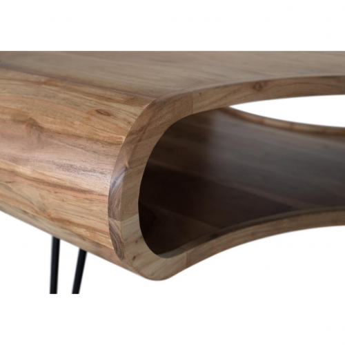 Mesa de Centro Natural de Madera de Acacia Contemporanea con Revistero - Giner y Colomer (4)