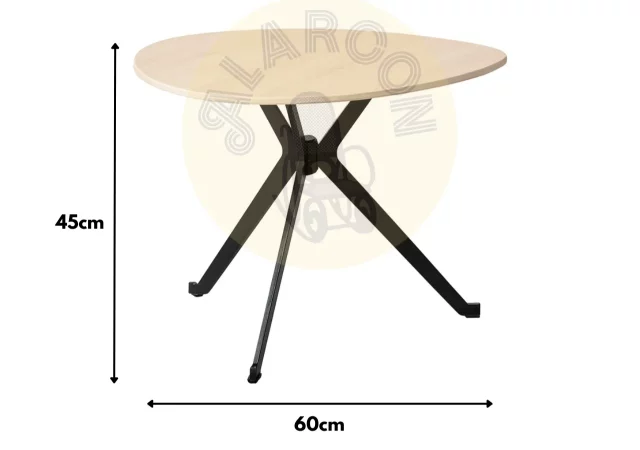Mesa de Centro Piedra y Hierro Travertino 60x60x45 Cm - IXIA (1)