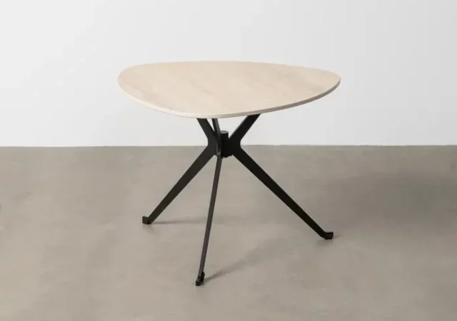 Mesa de Centro Piedra y Hierro Travertino 60x60x45 Cm - IXIA (3)
