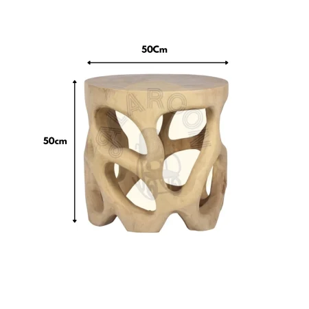 Mesa de Centro Redonda Madera Suar 50Dx50 Cm - Imori (3)