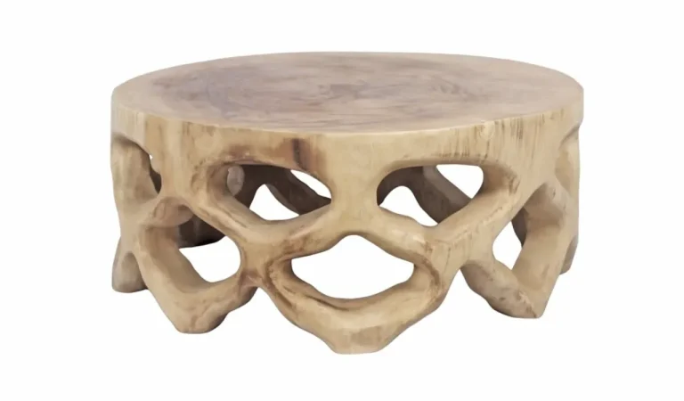 Mesa de Centro Redonda Madera Suar 70Dx30 Cm - Imori (2)