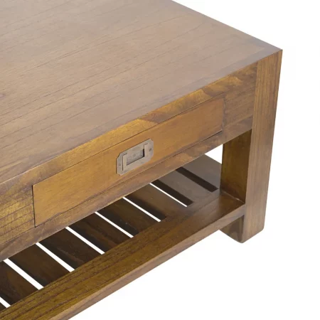Mesa de Centro Star con 2 Cajones y 1 Estante de Madera Mindi - Moycor (2)