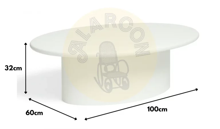Mesa de Centro Zuberi Ovalada DM Lacado Blanco 100x60x32 Cm - Imori (1)
