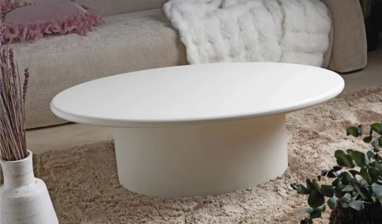 Mesa de Centro Zuberi Ovalada DM Lacado Blanco 100x60x32 Cm - Imori (3)