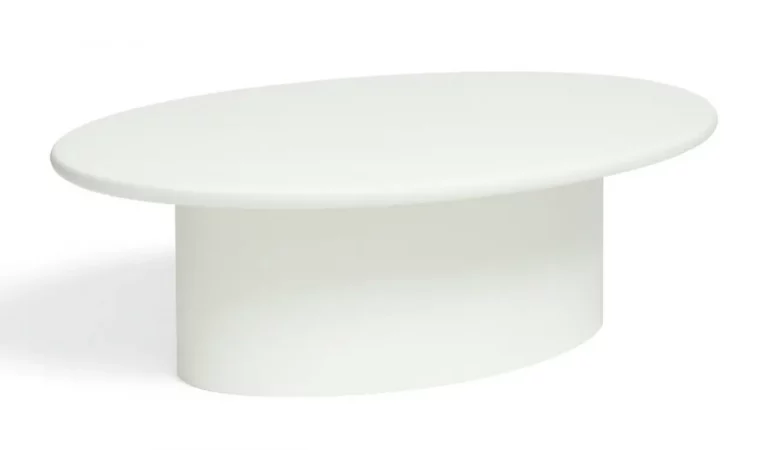 Mesa de Centro Zuberi Ovalada DM Lacado Blanco 100x60x32 Cm - Imori (4)