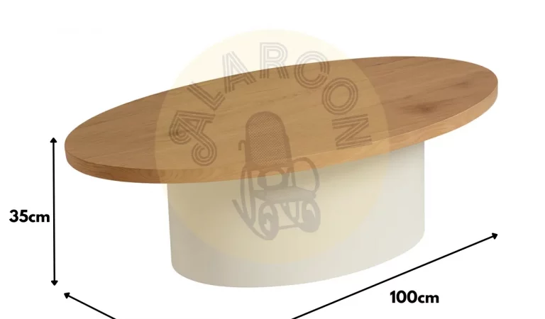 Mesa de Centro Zuberi Ovalada DM Lacado Blanco 100x60x35 Cm - Imori (1)