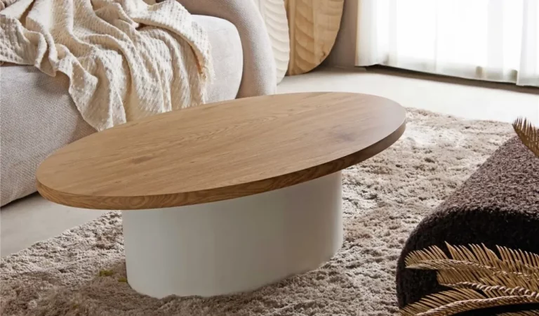 Mesa de Centro Zuberi Ovalada DM Lacado Blanco 100x60x35 Cm - Imori (2)