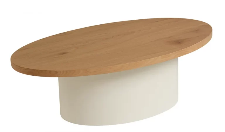 Mesa de Centro Zuberi Ovalada DM Lacado Blanco 100x60x35 Cm - Imori (4)
