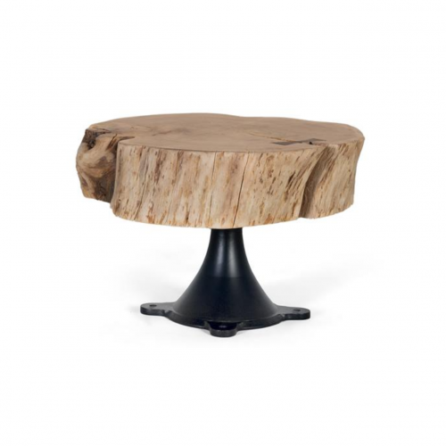 Mesa de Centro de Madera de Acacia y Base de Metal - Giner y Colomer (1)