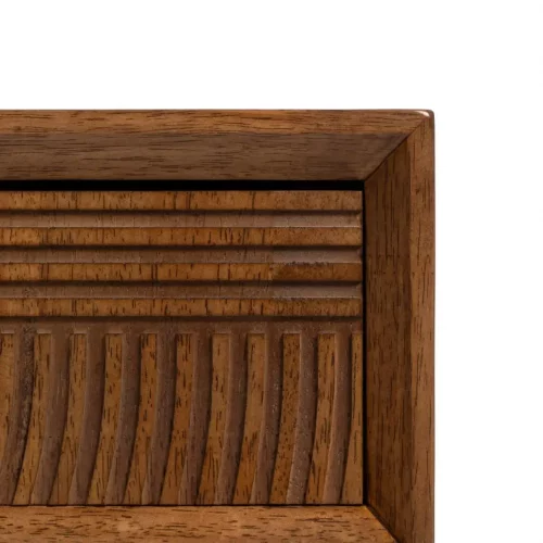 Mesa de Centro de Madera y Metal de Caucho Marrón y Negro 2 Cajones - Ixia (7)