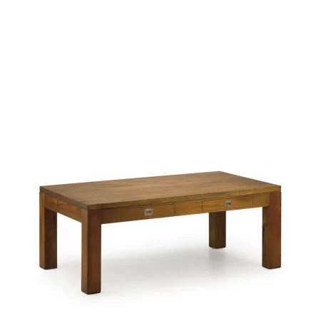 Mesa de Centro en Madera de Caoba con 2 Cajones Modelo Flamingo - Moycor (1)