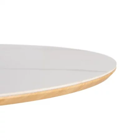 Mesa de Comedor Blanco-Natural de DM y Cerámica imitando a Marmol - IXIA (7)