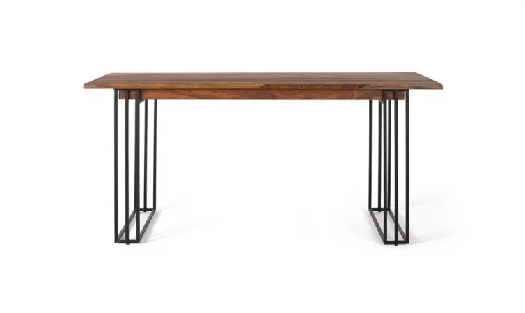 Mesa de Comedor Elegante y Moderna con Tapa Rectangular de Madera-1
