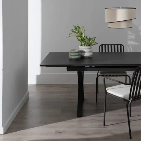 Mesa de Comedor Extensible Antracita de Cerámica y Cristal - IXIA (14)