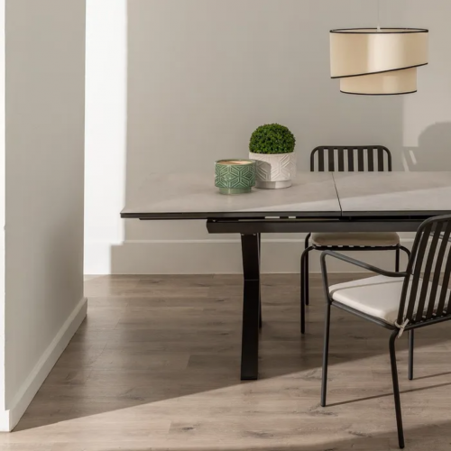 Mesa de Comedor Extensible Blanco de Ceramica y Cristal - IXIA (14)