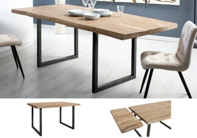 Mesa de Comedor Extensible Rectangular Madera Acacia 140-220x90x77 Cm - Imori (1)