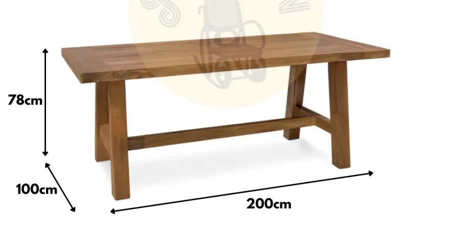 Mesa de Comedor Feroe Madera de Teca 200x100x78 Cm - Giner y Colomer (1)