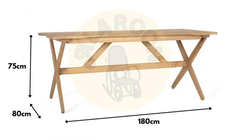Mesa de Comedor Madera de Mindi 180x80x75 Cm - Giner y Colomer (3)