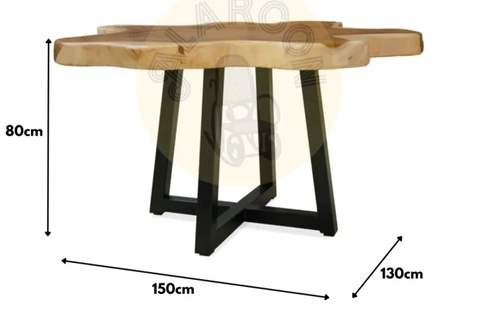 Mesa de Comedor Madera de Suar Irregular 150x130x80 Cm - Moycor (5)