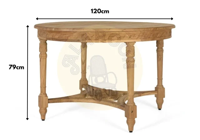 Mesa de Comedor Madera de Teca 120x79 Cm - Giner y Colomer (1)