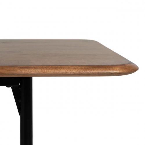 Mesa de Comedor Marrón-Negro de Metal y Madera de Caucho - IXIA (5)