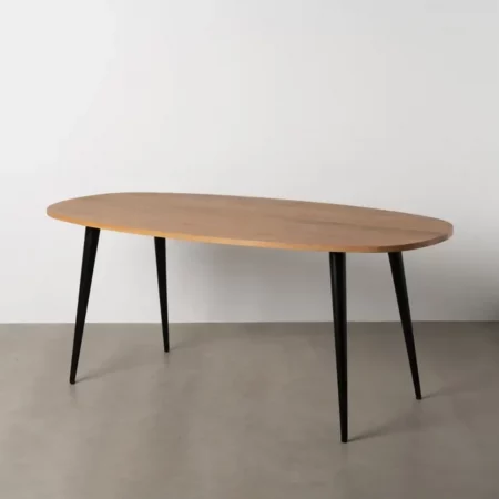 Mesa de Comedor Natural de Madera de Mango y Patas de Hierro - Ixia (1)