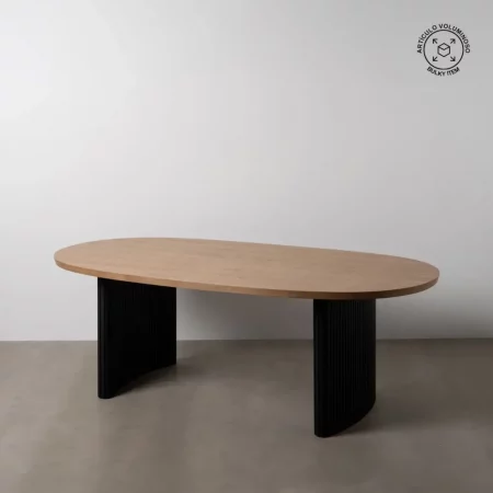 Mesa de Comedor Negro de Madera de Fresno - IXIA (1)