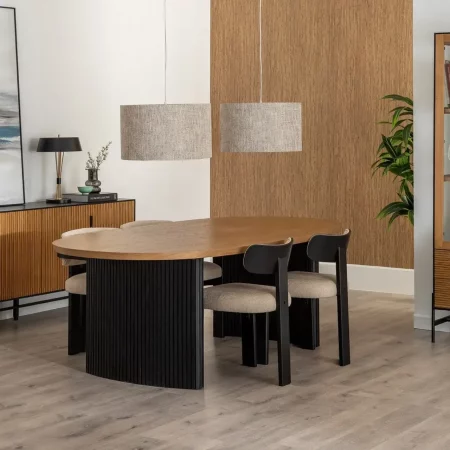 Mesa de Comedor Negro de Madera de Fresno - IXIA (10)