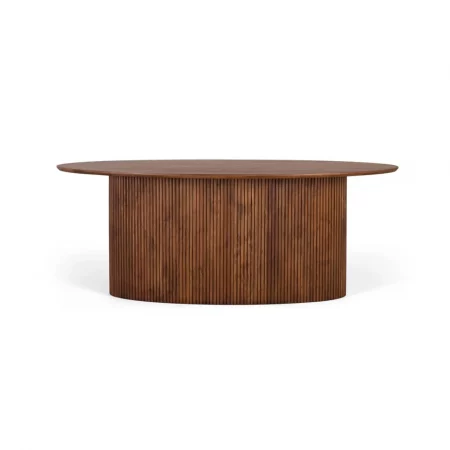 Mesa de Comedor Ovalada 200x110 Madera de Acacia Maciza Colección Ludhiana 200x110x76 Cm - Giner y Colomer (1)