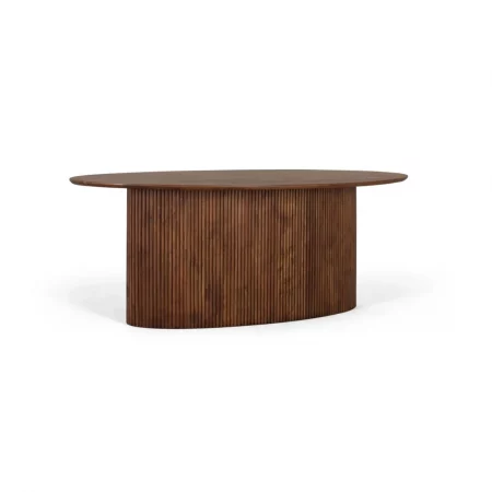 Mesa de Comedor Ovalada 200x110 Madera de Acacia Maciza Colección Ludhiana 200x110x76 Cm - Giner y Colomer (4)