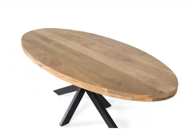 Mesa de Comedor Ovalada 220 cm de Madera de Mango-MOVIL (1)
