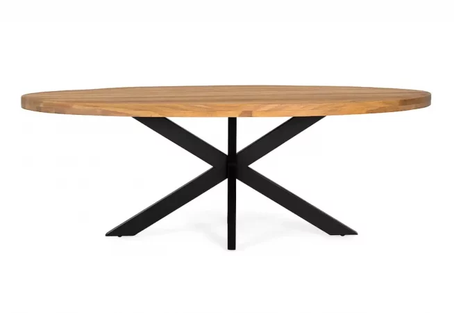 Mesa de Comedor Ovalada 220 cm de Madera de Mango-MOVIL (2)