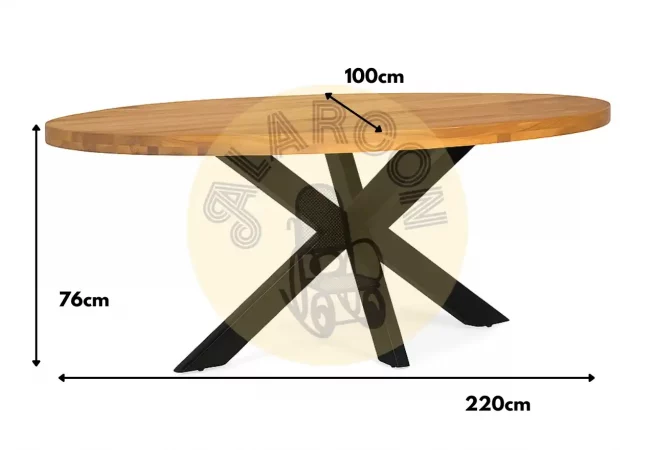 Mesa de Comedor Ovalada 220 cm de Madera de Mango-MOVIL (3)