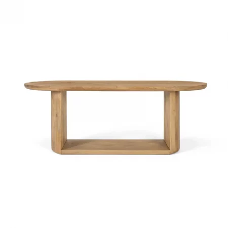 Mesa de Comedor Ovalada de Madera de Mango con Acabado Natural 210x100x76 - Giner y Colomer (1)