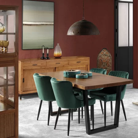 Mesa de Comedor Rectangular Madera Mindi Colección Madhu 180x90x78 Cm - Moycor (5)