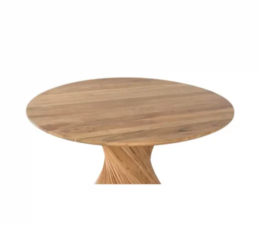 Mesa de Comedor Redonda 130 cm en Madera de Acacia con Base Espiral-MOVIL (4)