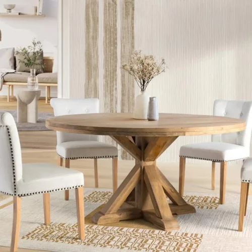 Mesa de Comedor Redonda de Madera de Mango 76x150x150 - Giner y Colomer (5)