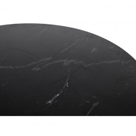 Mesa de Comedor Redonda de Mármol Negro y Madera de Mango de Diametro de 120 cm - GYC (3)
