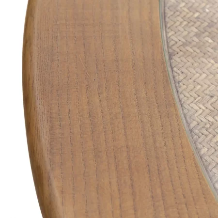 Mesa de Comedor Redonda en Madera de Roble y Ratán 120x76 Cm con una Pata Central - Moycor (2)
