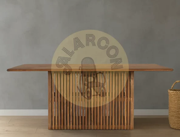 Mesa de Comedor de Madera Maciza 220x110 cm con Base de Listones-MOVIL (3)