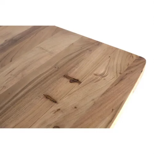 Mesa de Comedor de Madera de Acacia Natural Base Metálica - Giner y Colomer (4)