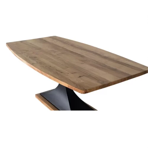 Mesa de Comedor de Madera de Acacia Natural Base Metálica - Giner y Colomer (5)