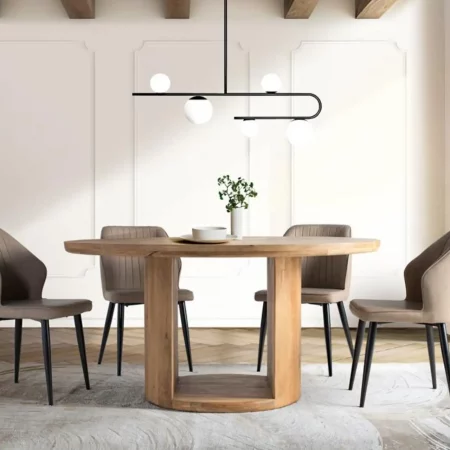 Mesa de Comedor de Madera de Mango 150x150x76 - Giner y Colomer (5)