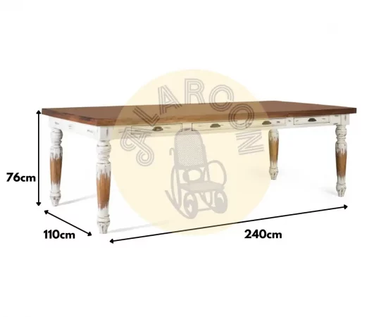 Mesa de Comedor de Madera de Mango - 76x240x110cm-MOVIL (6)