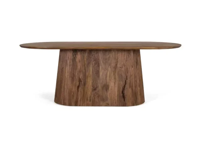 Mesa de comedor ovalada de madera de mango natural 210x100 cm con base escultórica-MOVIL (6)