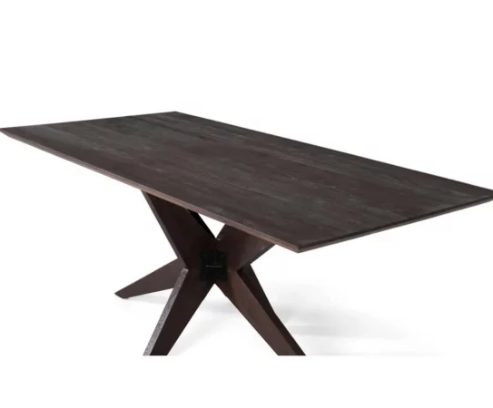 Mesa de comedor rectangular de madera de mango y base de hierro en forma de estrella 180x90x75 cm-MOVIL (4)